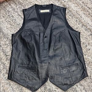 Excelled Black Leather Vest for Men sz XL/RL